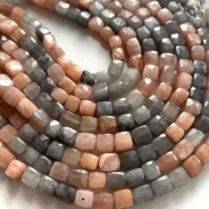 Moonstone Cubes- New Large Drilled Hole
