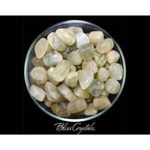 Green Moonstone Tumbled Stone Silver Flash Divine Feminine #gm01