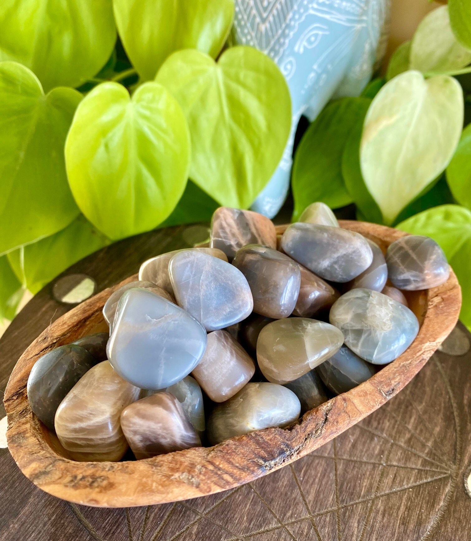 Black Moonstone Tumbled Stone , Gemstone Crystal Black Moonstone Tumbled Stone , Gemstone Crystal