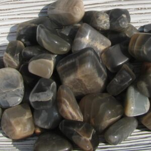 Black Moonstone Tumbled Stone, Natural Moonstone Crystal, Grounding and Protection Stone, Spiritual Crystals for Meditation and Altar Use