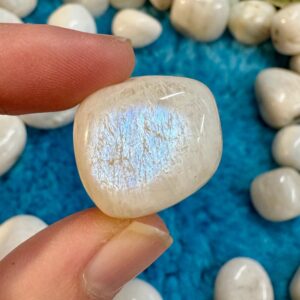 Flashy Moonstone Tumble Arctic Blue Crystal Gemstone Blue Moon Gem Cerulean Flash Stone High Grade Tumbles Blue Flash Moon Goddess