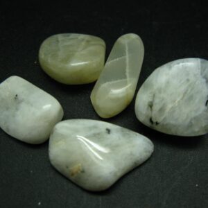 Lot Of 5 Large Tumbled Natural Moonstone (orthoclase Feldspar) Crystals From India