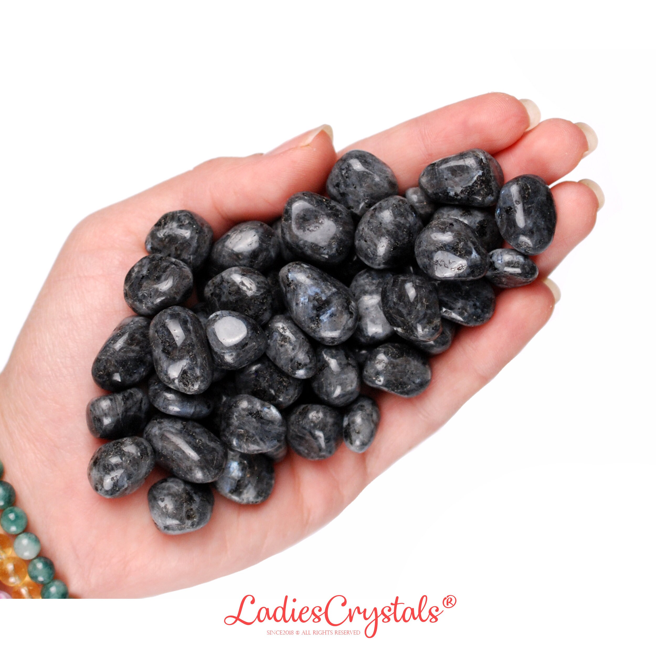 Set Of 3 Larvikite Tumbled Stones, Norwegian Moonstone, Altar Ritual Psychic Shield Set Of 3 Larvikite Tumbled Stones, Norwegian Moonstone, Altar Ritual Psychic Shield