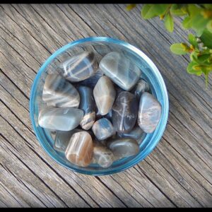 Tumbled Silver / black Moonstone