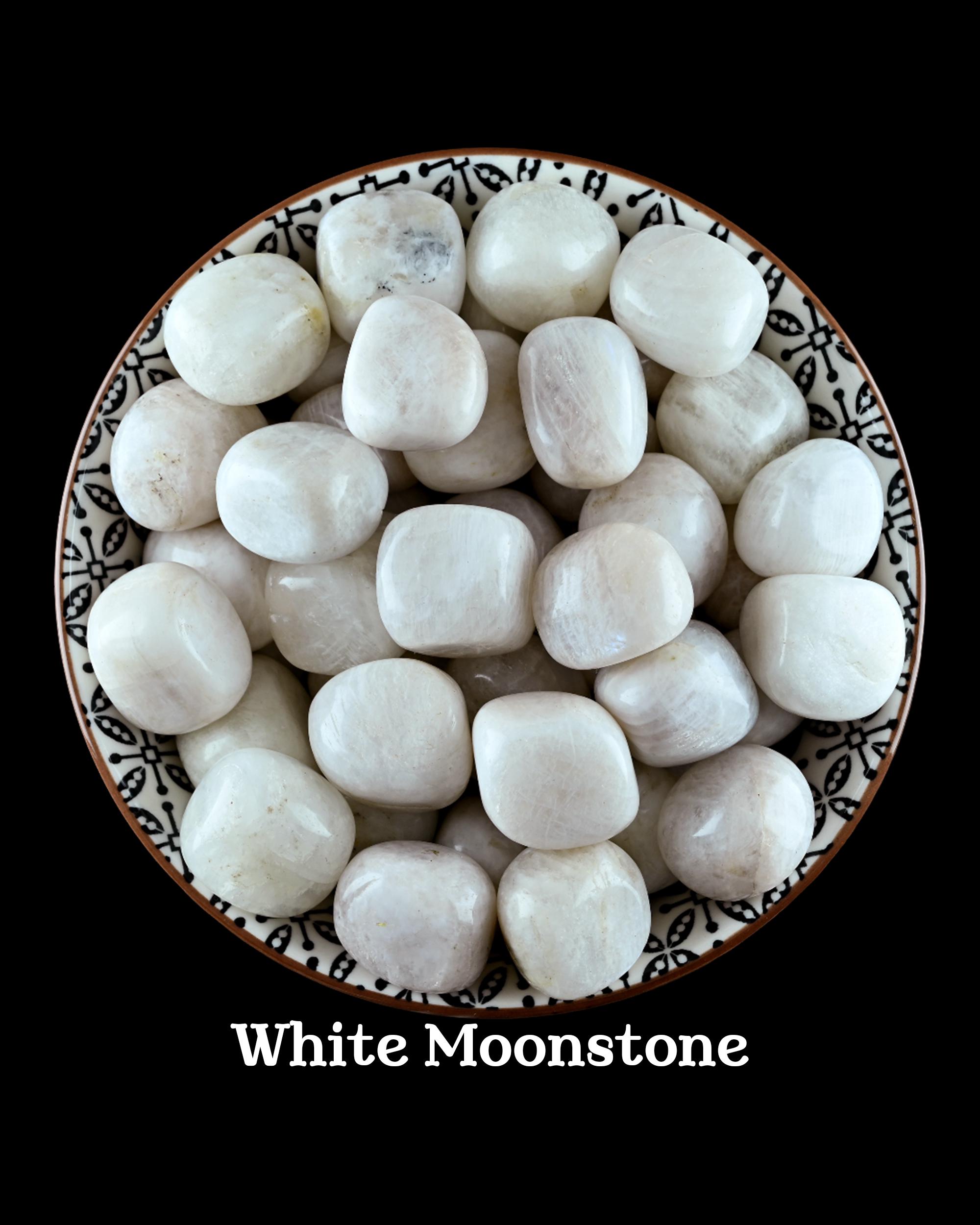 White Moonstone Tumbled Stone, Gift For Crystal Lovers, Natural Milky White Shimmering Gemstone