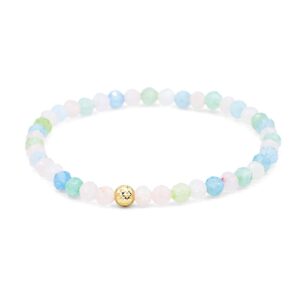 14K GOLD Morganite bracelet. morganite beryl faceted bracelet [EBMP1045] Delicate crystal bead bracelet | natural morganite jewelry