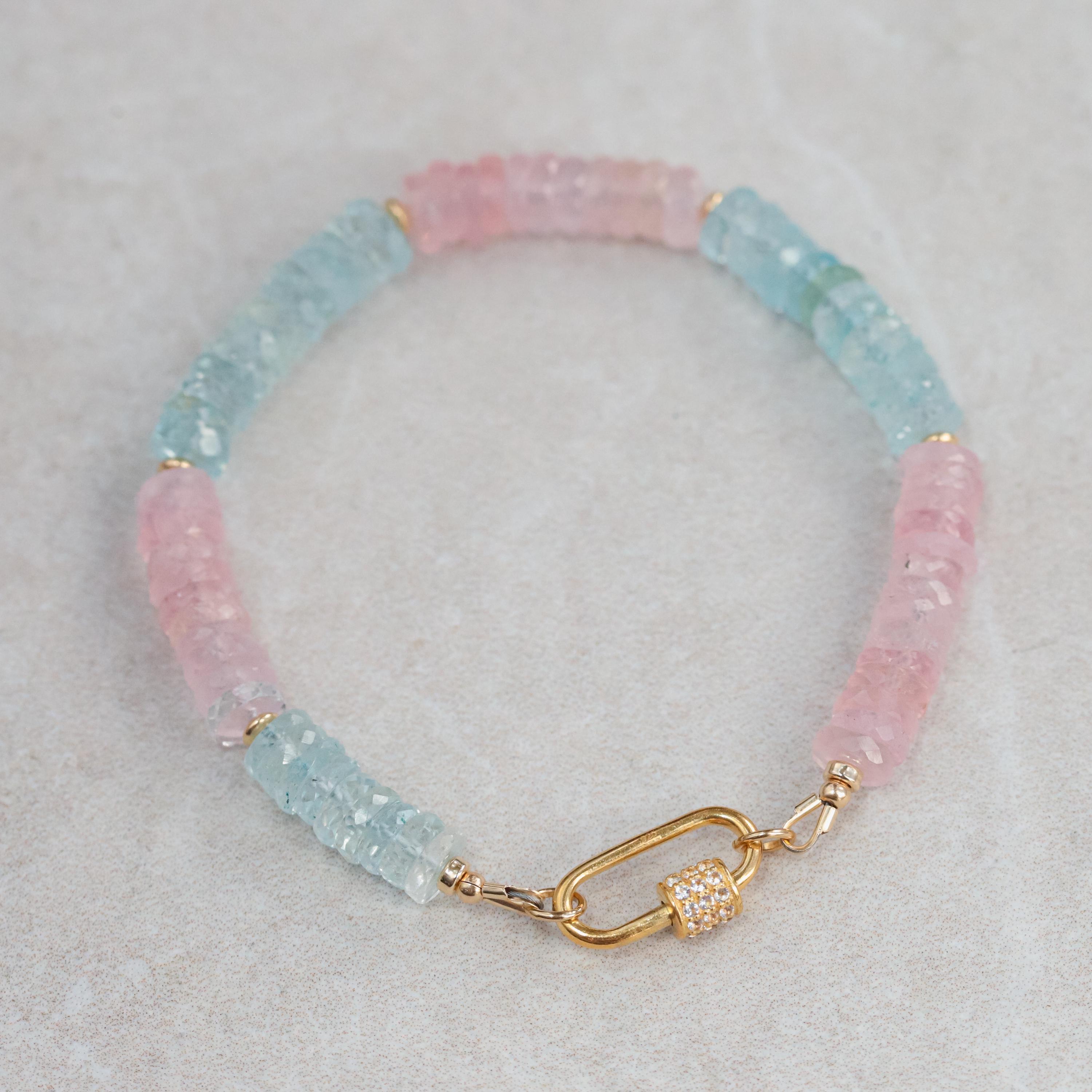 Aaaa+ Morganite Beryl | Morganite Bracelet, High Quality Genuine Morganite Bracelet [ebbp1483], Delicate Pink Morganite Bracelet