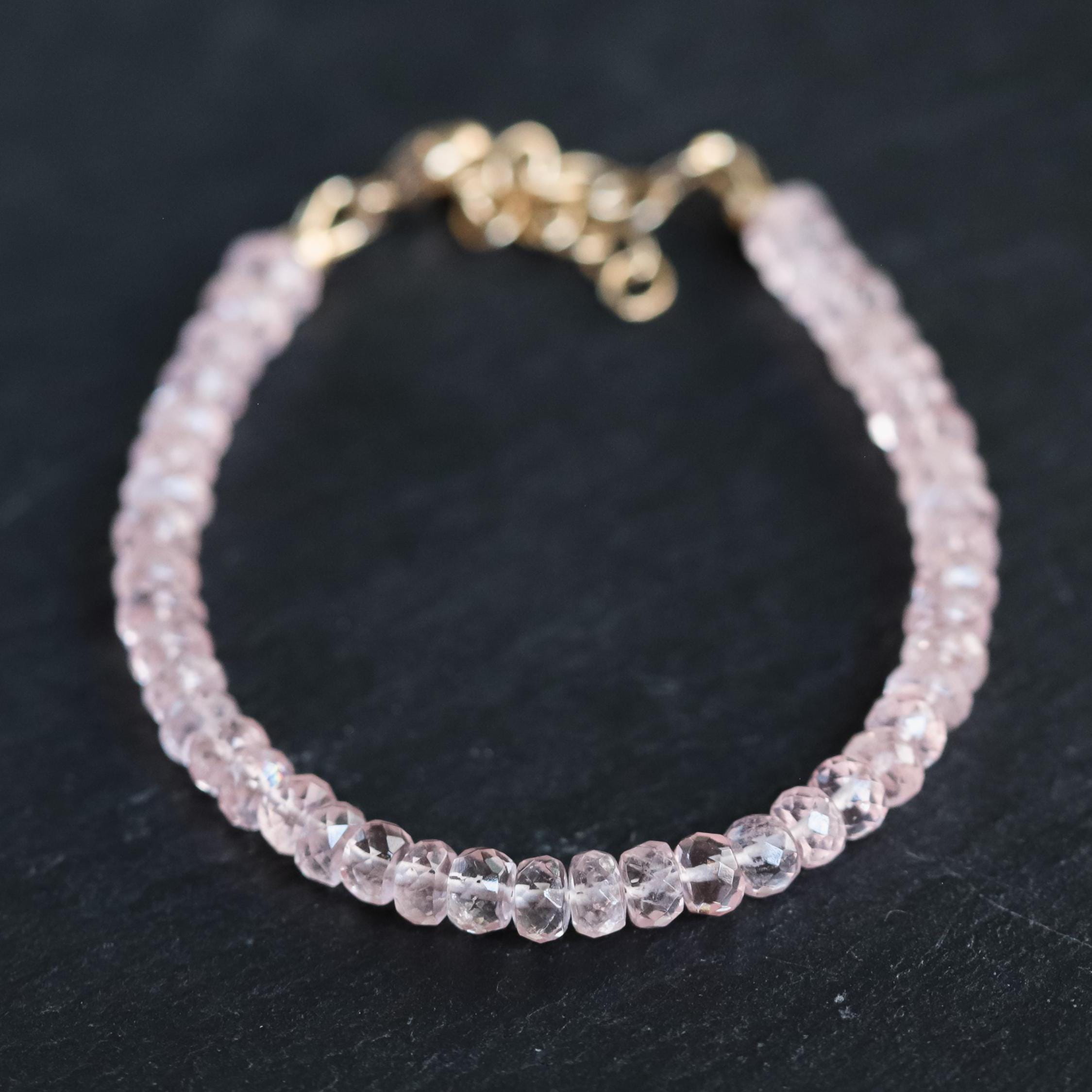 Aaaa+ Morganite Bracelet, High Quality Genuine Morganite Bracelet, Delicate Pink Morganite Bracelet, Women's Morganite Jewelry Aaaa+ Morganite Bracelet, High Quality Genuine Morganite Bracelet, Delicate Pink Morganite Bracelet, Women's Morganite Jewelry