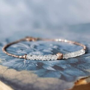 Morganite And Rose Gold Vermeil Beads Bracelet, Delicate Bracelet, March Birthstone