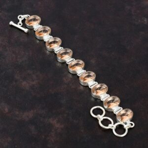 Faceted Morganite Bracelet: Handmade 925 Sterling Silver Adjustable Chain