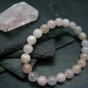 Morganite Genuine Bracelet ~ 7 Inches ~ 8mm Round Beads