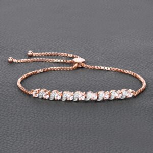 Morganite Bracelet, Genuine Morganite Bolo Bracelet For Her, Dainty Round Pink Gemstone Silver Bracelet For Her, Bridal Bracelet