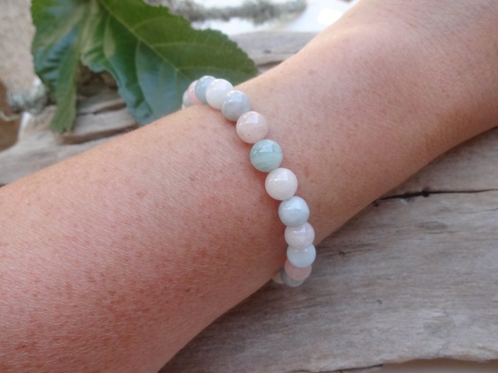 Morganite Healing Stone Bracelet /anti Depression Anti Anxiety
