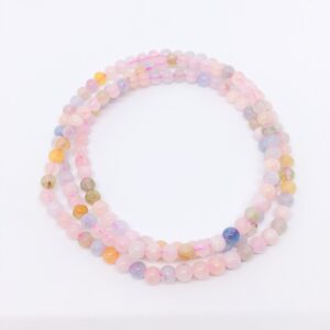 Morganite Bracelet, Multi layer Bracelet, Morganit Armband, Morganite Jewelry, Pink Beryl Jewelry, Christmas Gift, Anxiety Calming