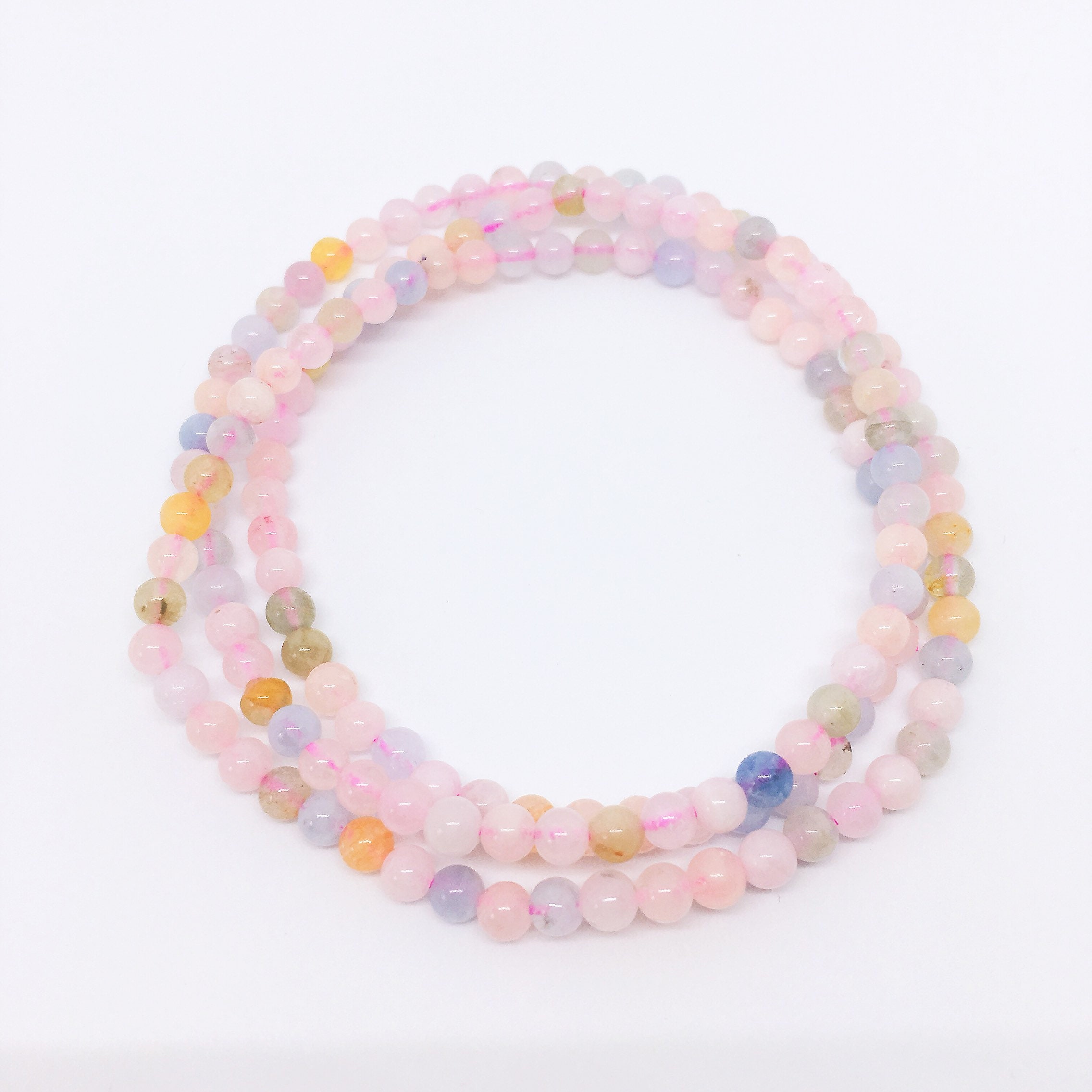 Morganite Bracelet, Multi Layer Bracelet, Morganit Armband, Morganite Jewelry, Pink Beryl Jewelry, Christmas Gift, Anxiety Calming