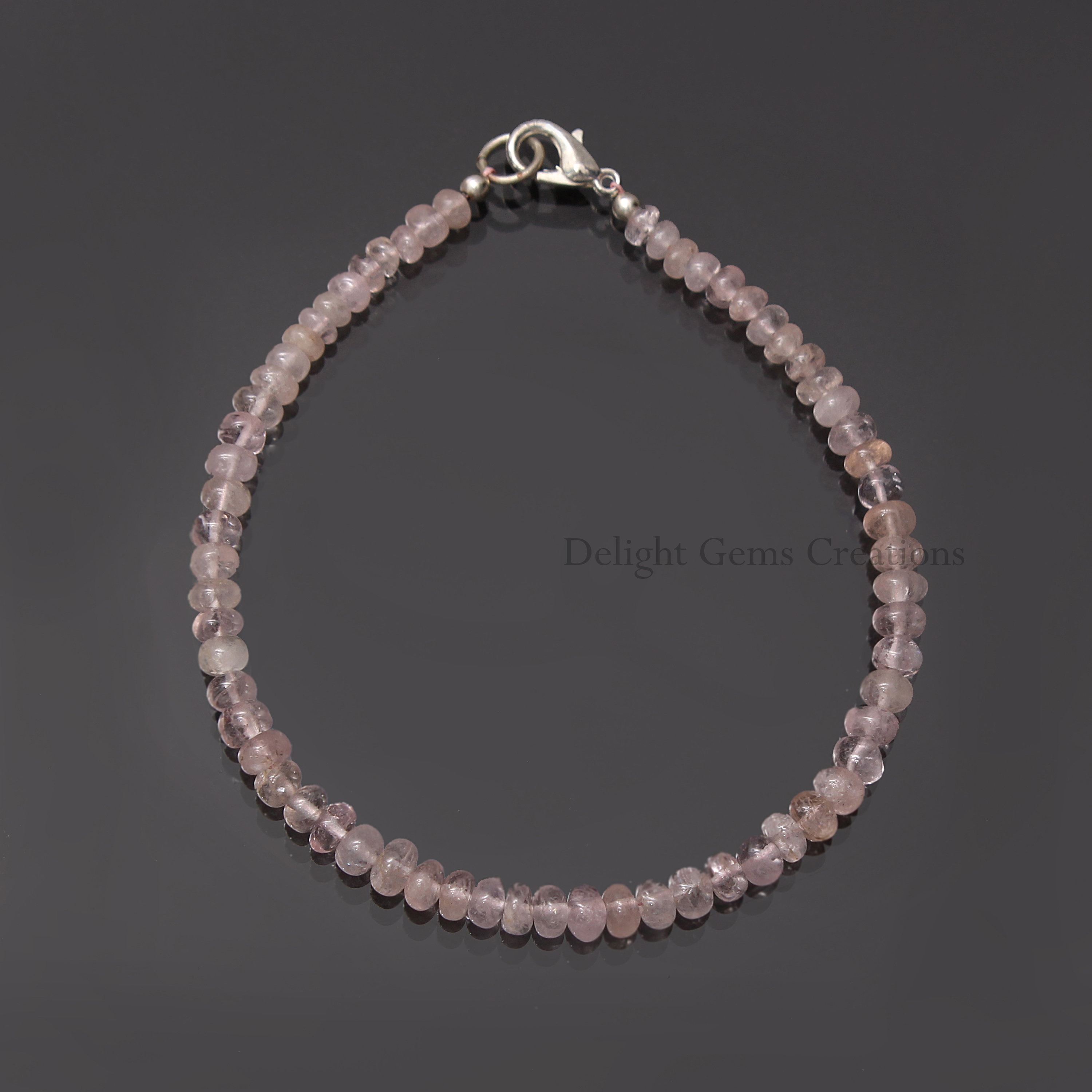 Natural Morganite Bracelet, Pink Morganite 925 Sterling Silver Bracelet, Morganite Beaded Bracelet, 6-6.5mm Smooth Rondelle Bracelet Natural Morganite Bracelet, Pink Morganite 925 Sterling Silver Bracelet, Morganite Beaded Bracelet, 6-6.5mm Smooth Rondelle Bracelet
