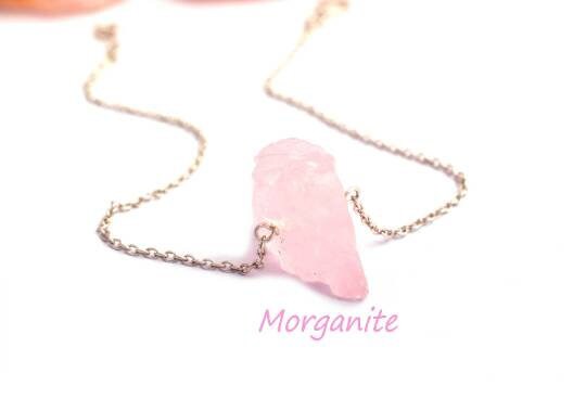 Natural Raw Pink Morganite Bracelet In 925 Sterling Silver, Dainty Bracelet, Gemstone Bracelet, Ombre  Bracelet, Morganite Rough, Gift Her