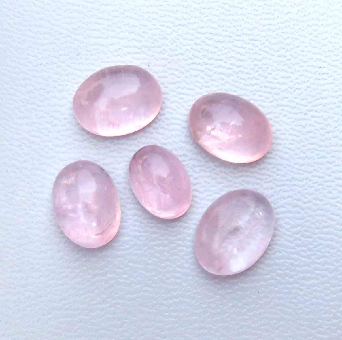 5 Pcs. Pink Morganite Cabochon | Morganite Gemstone | Natural Morganite. Oval Morganite Wholesale 20 Cts Lot For Jewelry. Mx-5149