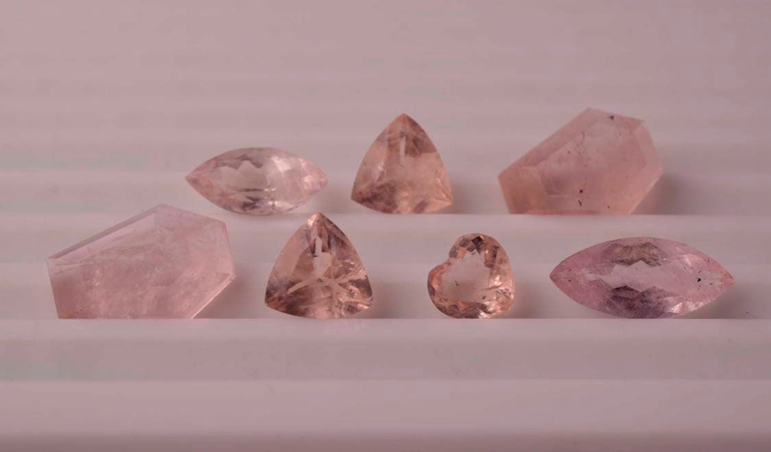 Natural Morganite Multi Shape Stone, Natural Gemstone lot, Wholesale Loose Stone, Gemstone Supply, Heart Shape Cabochon, Jewelry Tool, Gift