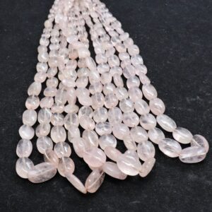 AAA Natural Morganite Smooth  Nuggets Shape Beads, 7-12 MM Morganite Oval Gemstone Beads, Pink Aquamarine Oval Nuggets Beads Morganite Beads