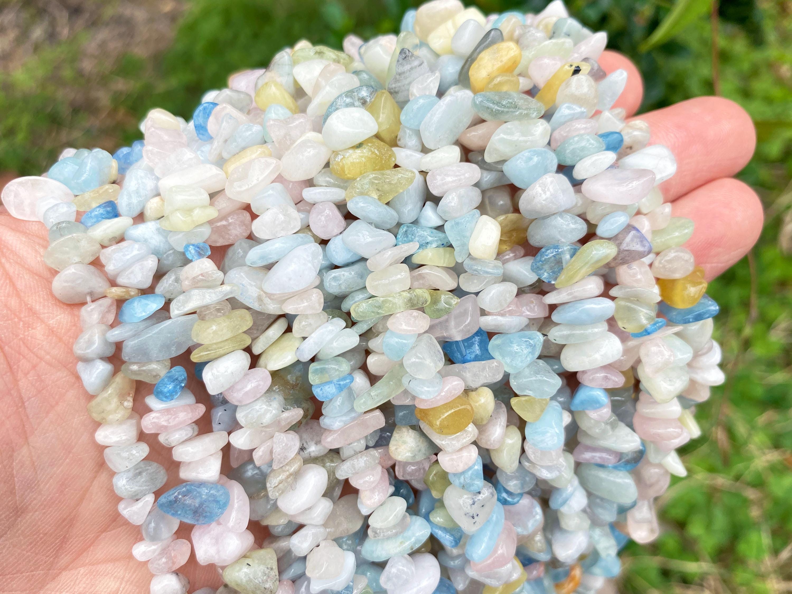 Full 32' Natural Morganite 5~10mm Size Chip Beads,bracelets/neckalce For Jewelry Making Beads,gemstone Freeform Chip Nugget Beads.