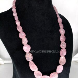Morganite Gemstone Smooth Nuggets Beads Pink Morganite Nuggets Exclusive Jumbo Size Morganite Hand Polished Nuggets Morganite Bead Necklace