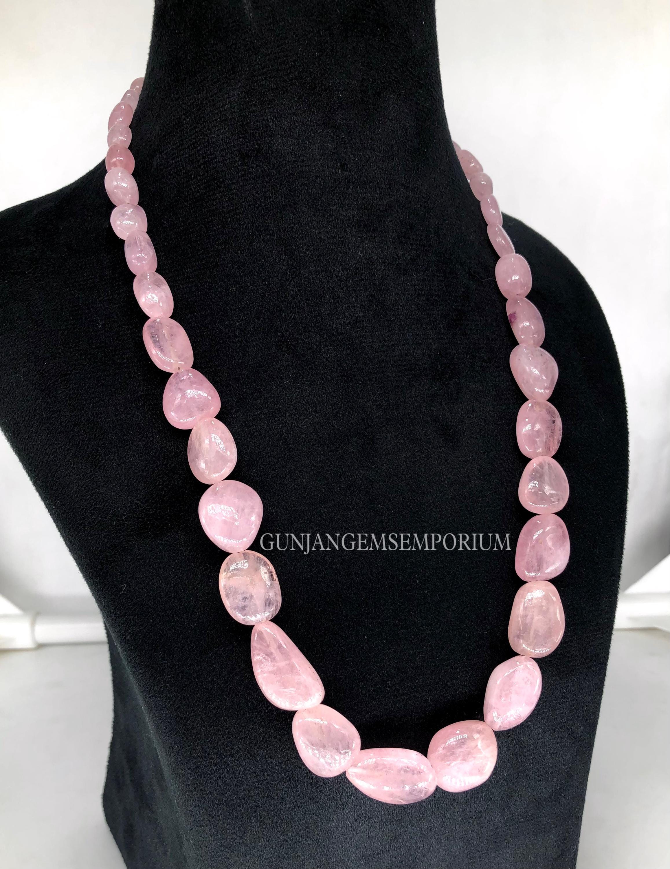 Morganite Gemstone Smooth Nuggets Beads Pink Morganite Nuggets Exclusive Jumbo Size Morganite Hand Polished Nuggets Morganite Bead Necklace