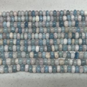 Natural Morganite 8-8.5mm Nugget Rondelle Genuine Multicolour Gemstone Loose Beads 15 inch Jewelry Supply Bracelet Necklace Material Support