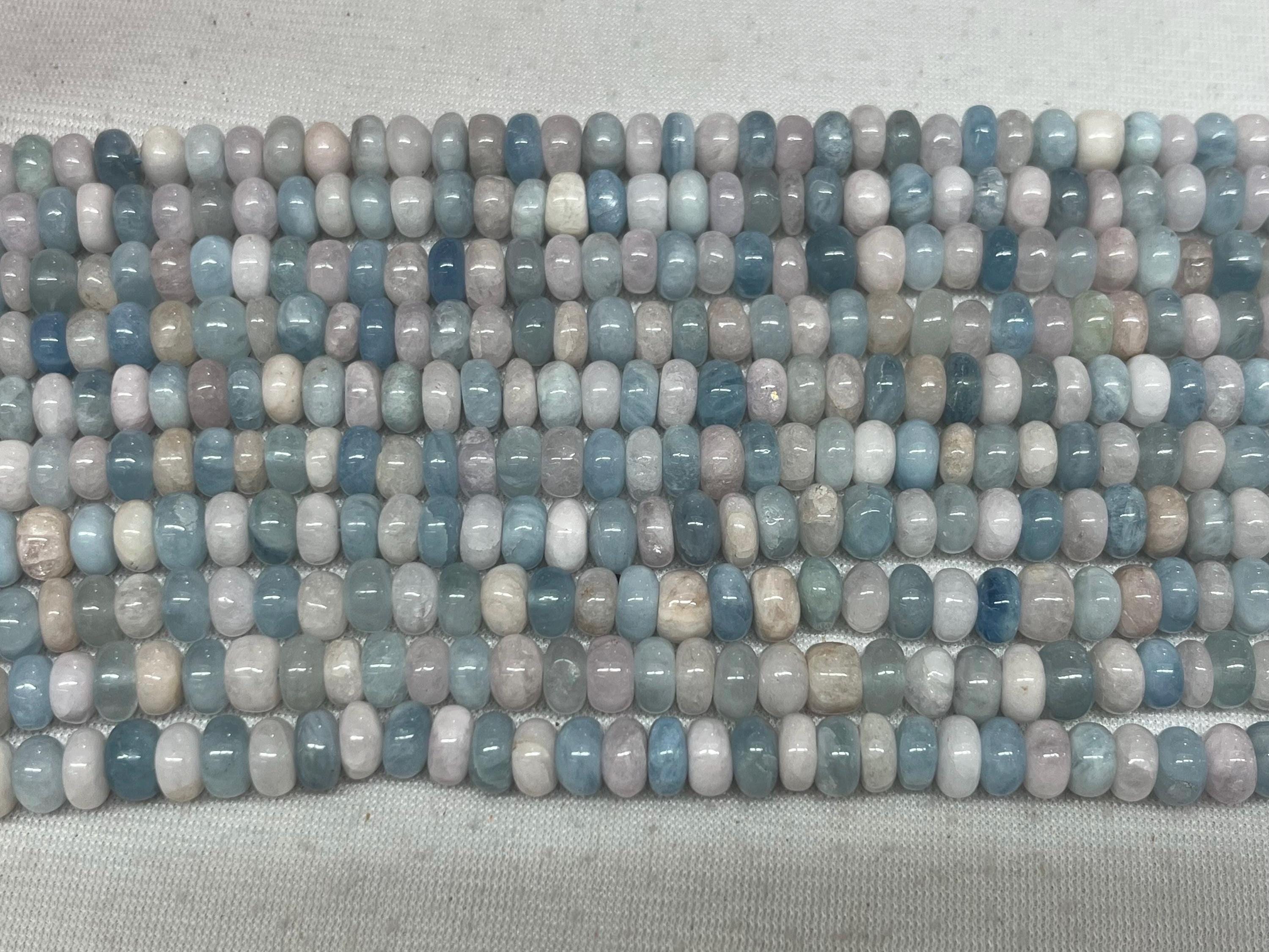 Natural Morganite 8-8.5mm Nugget Rondelle Genuine Multicolour Gemstone Loose Beads 15 Inch Jewelry Supply Bracelet Necklace Material Support