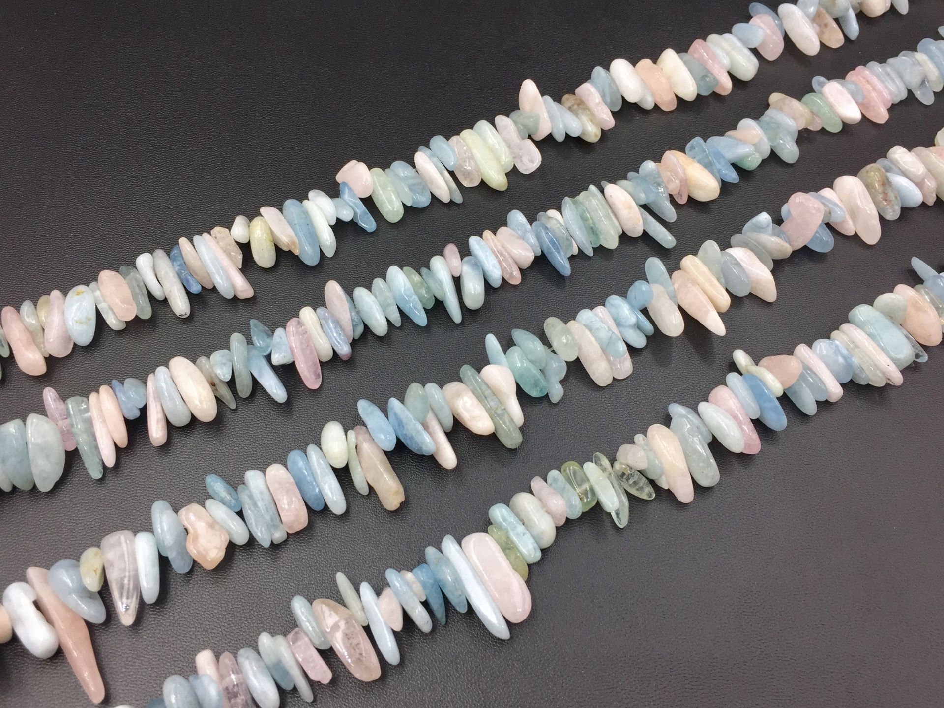 Natural Morganite Chip Beads Stick Beads Tiny Morganite Shard Beads Polished Morganite Beads Top Drilled Supplies 10-25mm 15.5" Full Strand