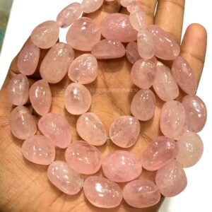 Natural Morganite Smooth Nuggets Beads Pinkish Peach Morganite Nuggets Pink Morganite Stone Hand Polished Nuggets 25 Inch Morganite Necklace