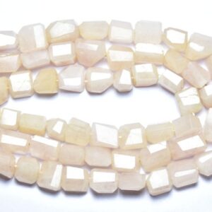 Morganite Nuggets Beads - 9 Inches - Natural Faceted Beautiful Morganite Nuggets - Size Is 8.5x10 - 10.5x13.5 Mm #2690