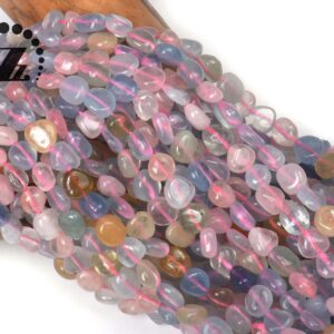 Morganite Pebble Chips Beads,Candy Color,Rainbow,Natural,Gemstone,DIY Beads,Grade A,5-8mm,15" full strand