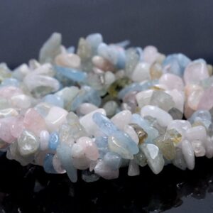 Sale !!! 6-8mm Morganite Gemstone Pebble Nugget Chip Loose Beads 16 Inch (80001789 H-a17)