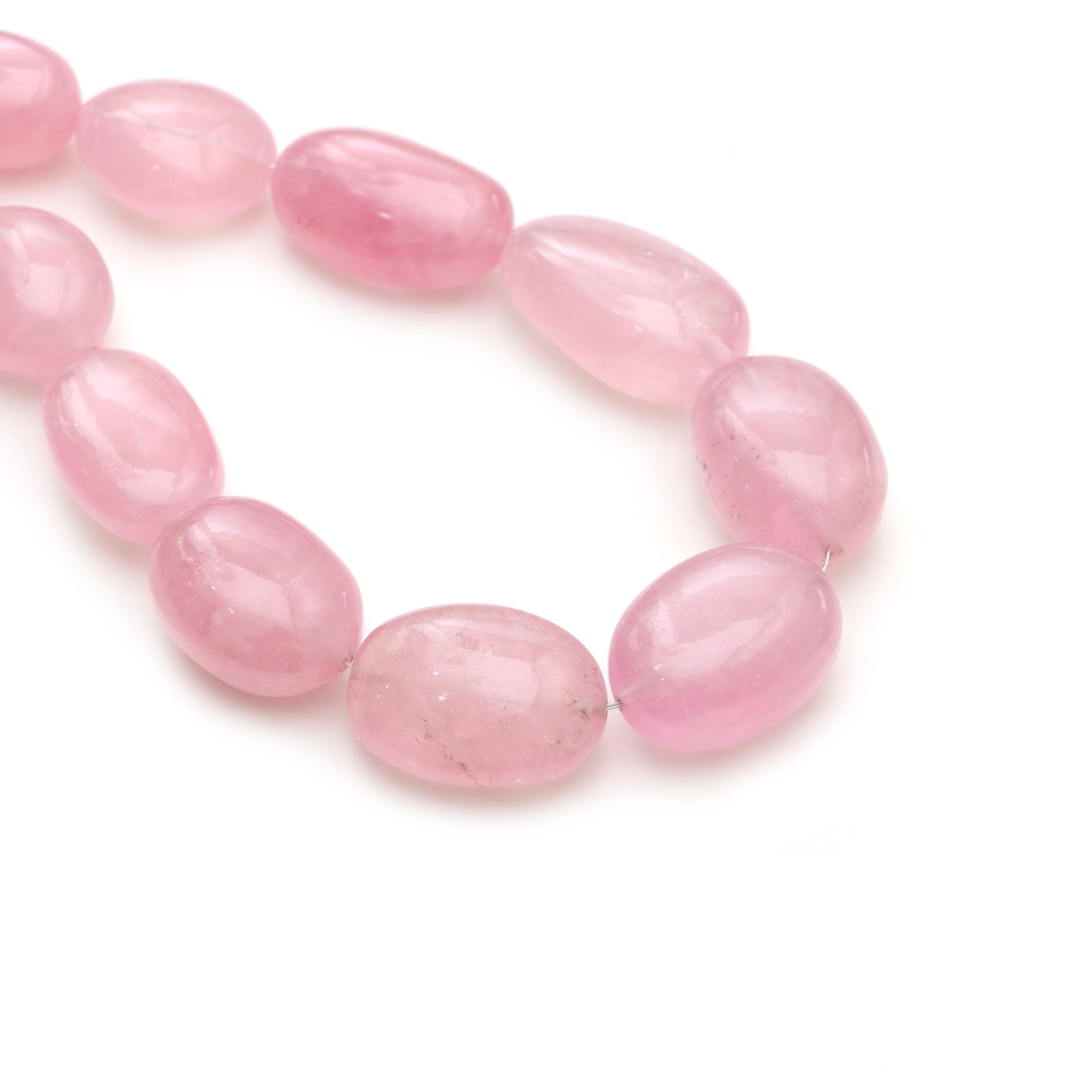 Morganite Smooth Tumble Beads, 15x20 Mm To 20x28 Mm, Morganite Jewelry Making Gemstone Beads, 20 Inches Strand, Price Per Strand, Gifts