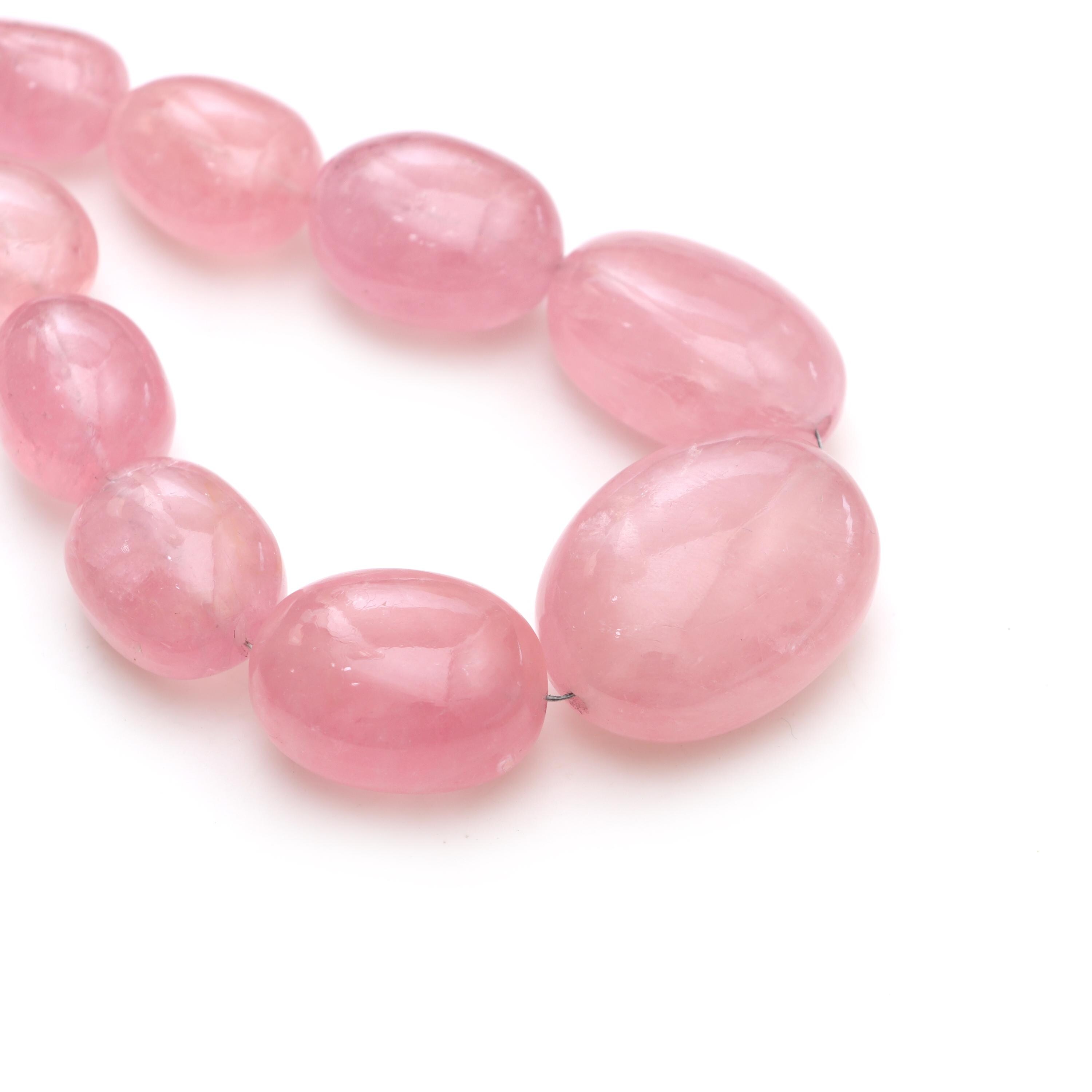 Morganite Smooth Tumble Beads, 14x19 Mm To 29x37 Mm, Morganite Jewelry Making Gemstone Beads, 20 Inches Strand, Price Per Strand, Gifts