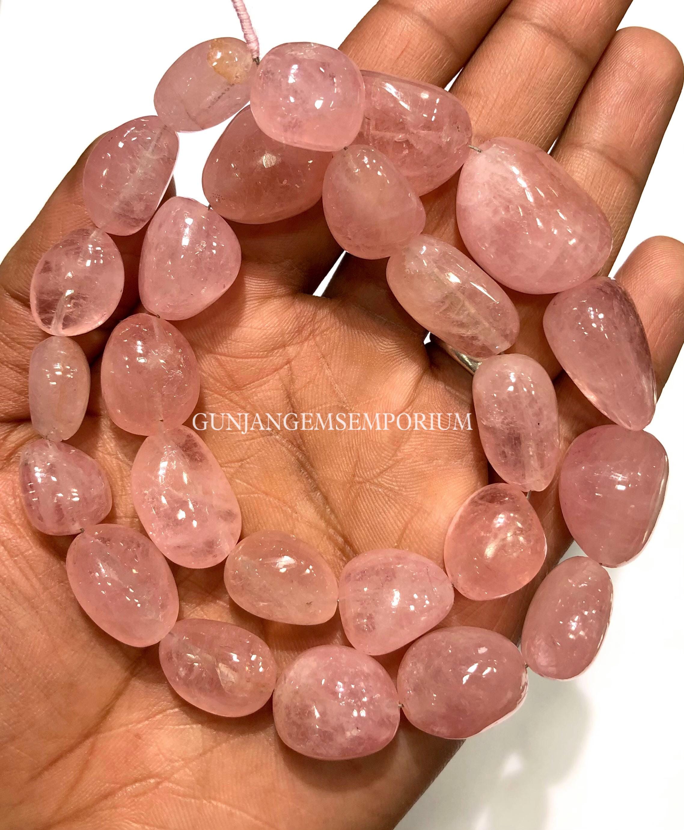 So Gorgeous~~morganite Smooth Nuggets Beads Pink Morganite Nuggets Exclusive Jumbo Size Morganite Hand Polished Nuggets Morganite Necklace