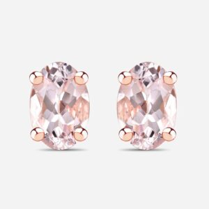 14k Rose Gold Plated 0.80 Carat Genuine Morganite .925 Sterling Silver Earrings, Natural Morganite Stud Earrings For Her 14k Rose Gold Plated 0.80 Carat Genuine Morganite .925 Sterling Silver Earrings, Natural Morganite Stud Earrings For Her