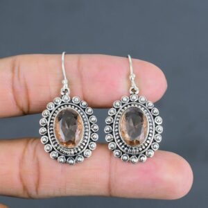 Faceted Morganite Dangle Earrings: Handmade 925 Sterling Silver Vintage Jewelry Faceted Morganite Dangle Earrings: Handmade 925 Sterling Silver Vintage Jewelry