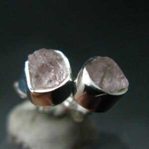 Morganite Pink Beryl Crystal Sterling Silver Stud Earrings From Brazil Morganite Pink Beryl Crystal Sterling Silver Stud Earrings From Brazil