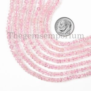 3-6.5mm Morganite Faceted Rondelle, Gemstone Beads, Morganite Faceted Beads, Morganite Rondelle Beads, Gemstone Rondelle Beads