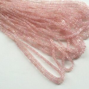 4.5-6mm Morganite Faceted Rondelle Beads, Morganite Bead For Jewelry, Morganite Faceted Stone, Pink Aquamarine Beads (5in To 10in) - Aga37p