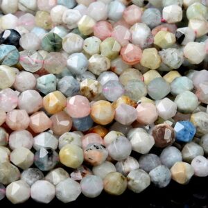 7mm Natural Morganite Gemstone Star Cut Faceted Loose Beads Bulk Lot 1,2,6,12 And 50 (d400)