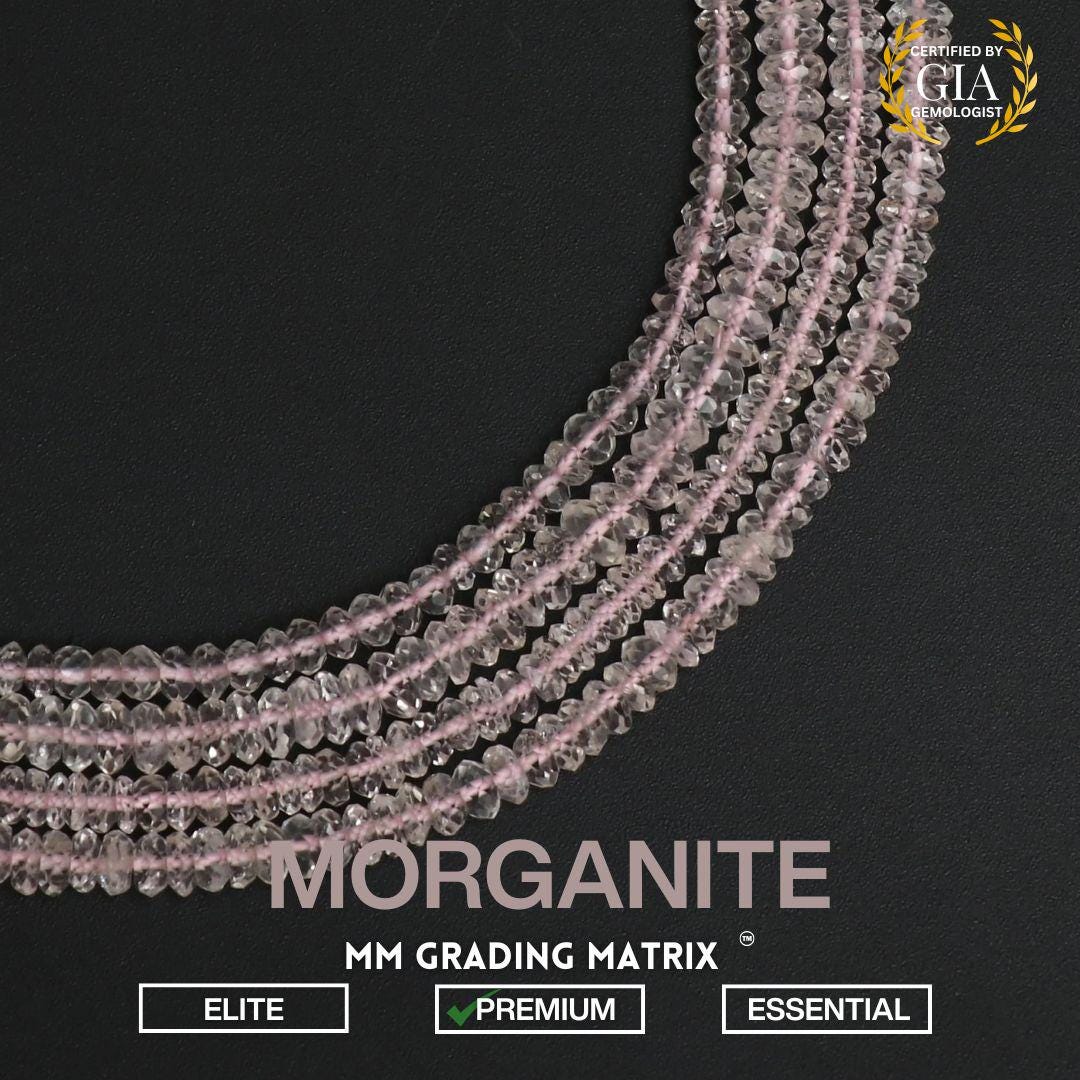 Natural Morganite Gemstone Beads, 3 Mm To 4 Mm Morganite Faceted Rondelle Shape Beads, Morganite Rondelle Beads, For Jewelry Making