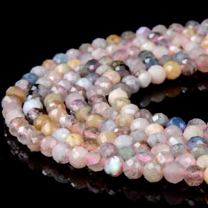Natural Morganite Gemstone Grade Aa Micro Faceted Round 4mm Loose Beads 15 Inch Full Strand (80018184-p94)