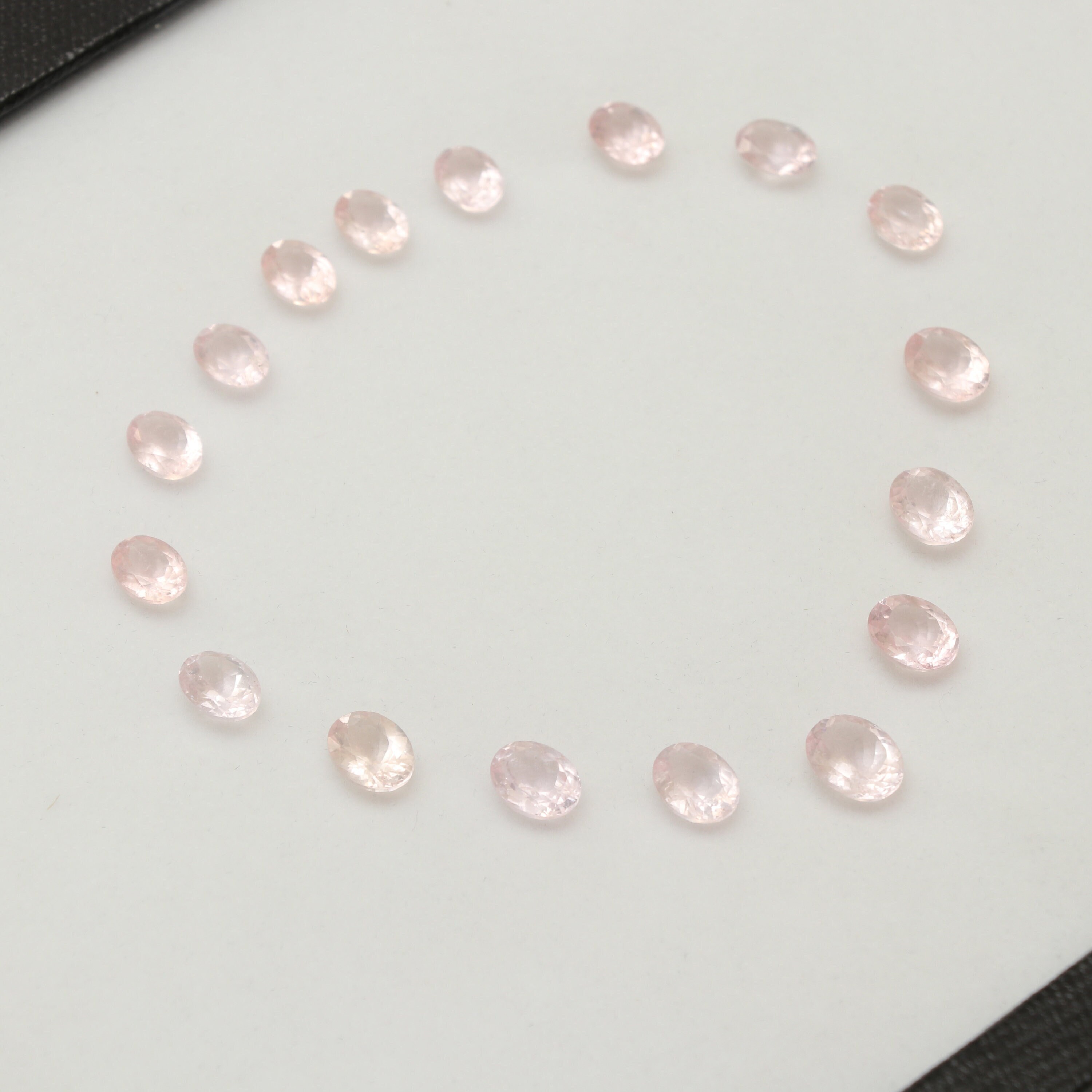 Natural Morganite Faceted Oval Loose Gemstone Layout, 7x9 Mm To 9x11 Mm, Morganite Oval Jewelry Making Gemstone, Set Of 17 Pieces