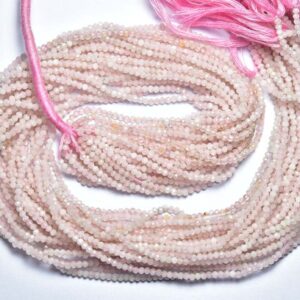 Morganite Rondelle Beads - 13 Inches - Natural Beautiful Faceted Morganite Rondelle Strand - Size Is 2.2 Mm #747