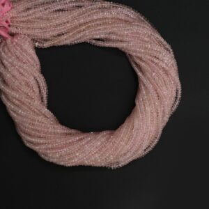 Morganite Faceted Rondelle Beads, 4 mm, Faceted Cut Beads, Morganite Beads, Morganite Jewelry, 14 Inch Full Strand, Price Per Strand
