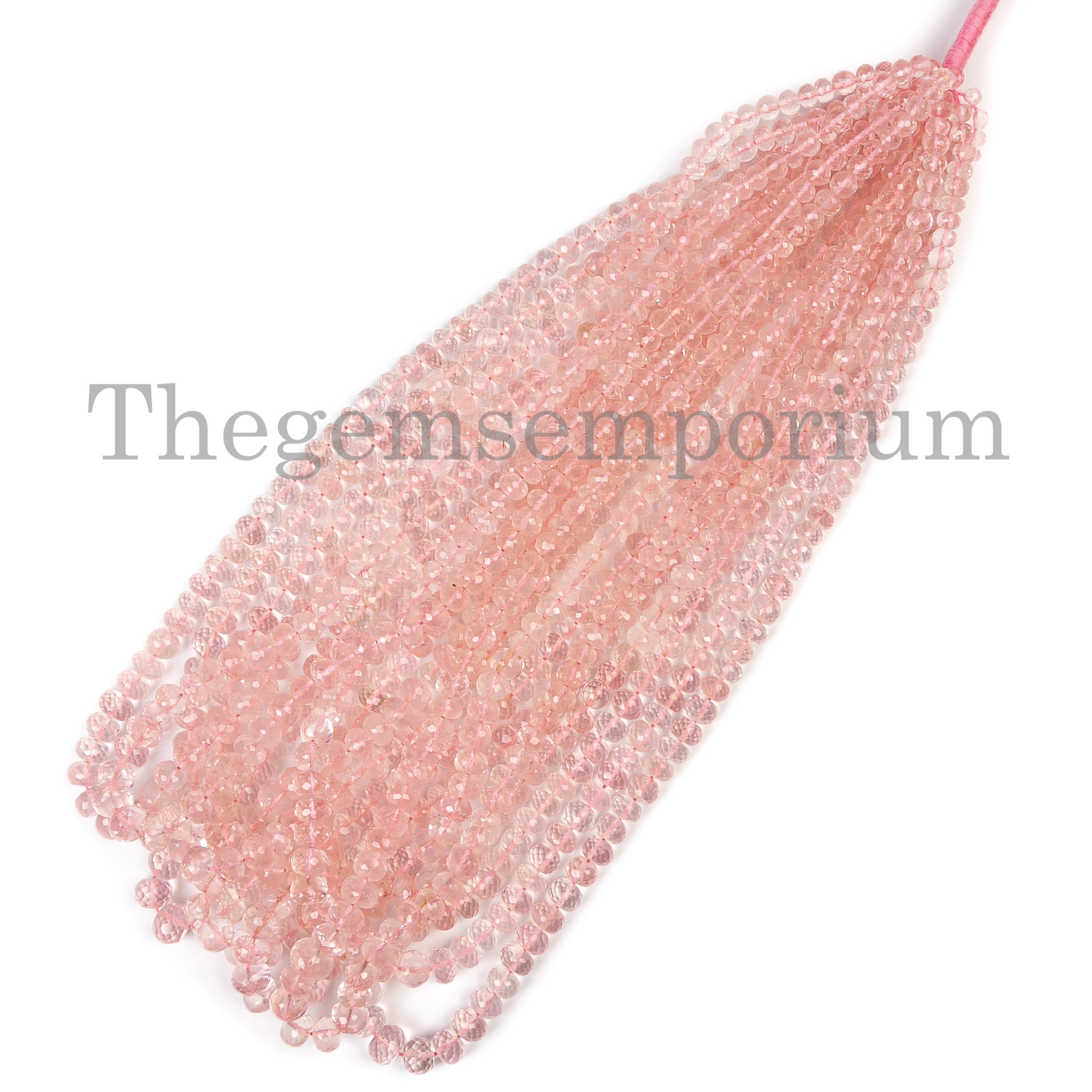 Morganite Faceted Rondelle Beads, Morganite Gemstone Beads, Morganite Rondelle Beads,loose Morganite Gemstone Beads For Jewelry Making