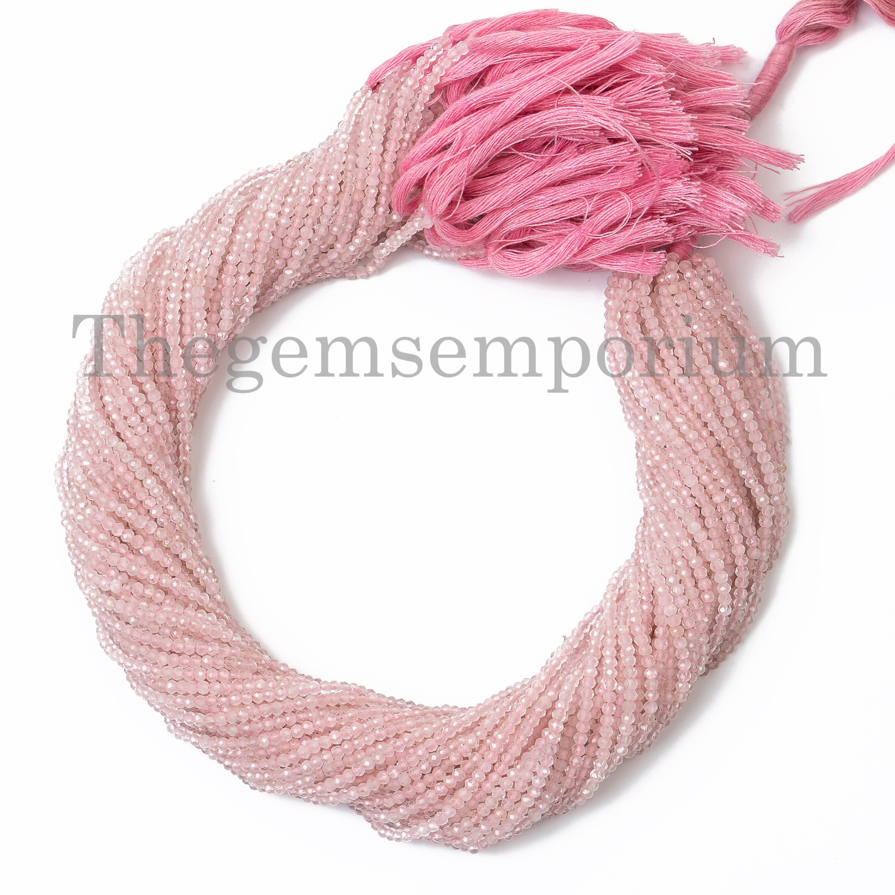 Morganite Rondelle Beads, Morganite Faceted Rondelle Beads, Morganite Faceted Beads, Morganite Beads, Jewelry Making Beads, Pink Morganite